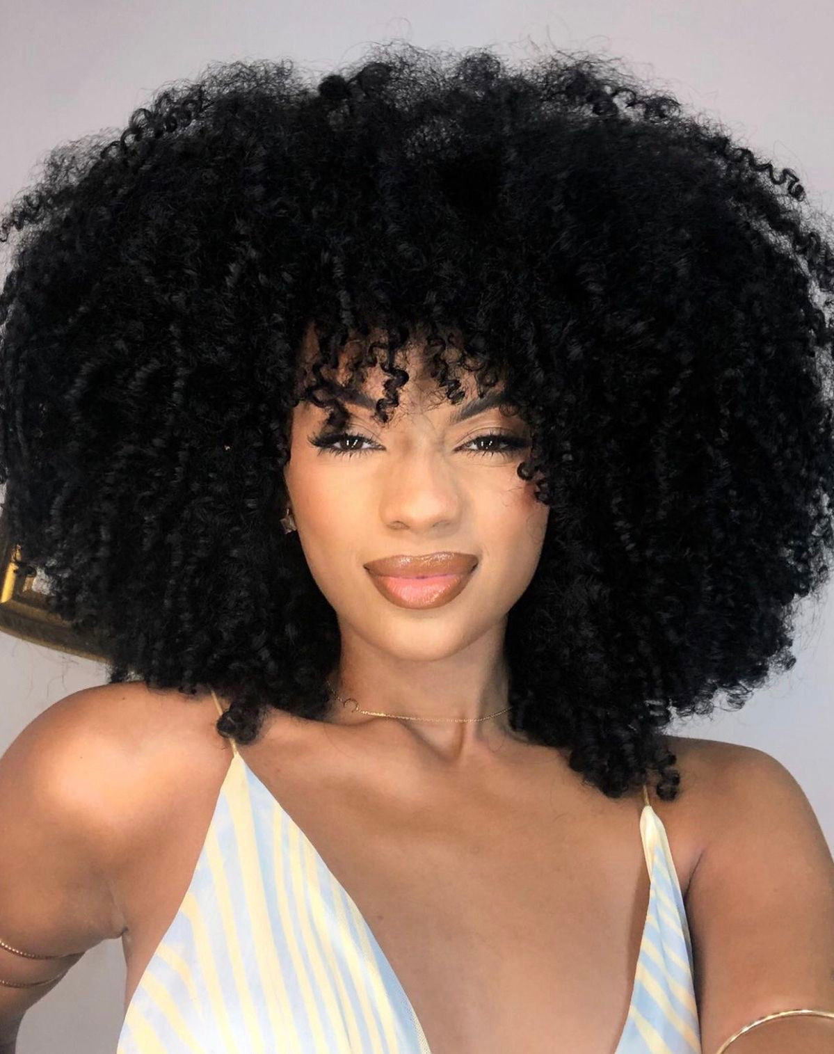 NADIA CURLY BRAZILIAN HUMAN HAIR WITH BANGS
