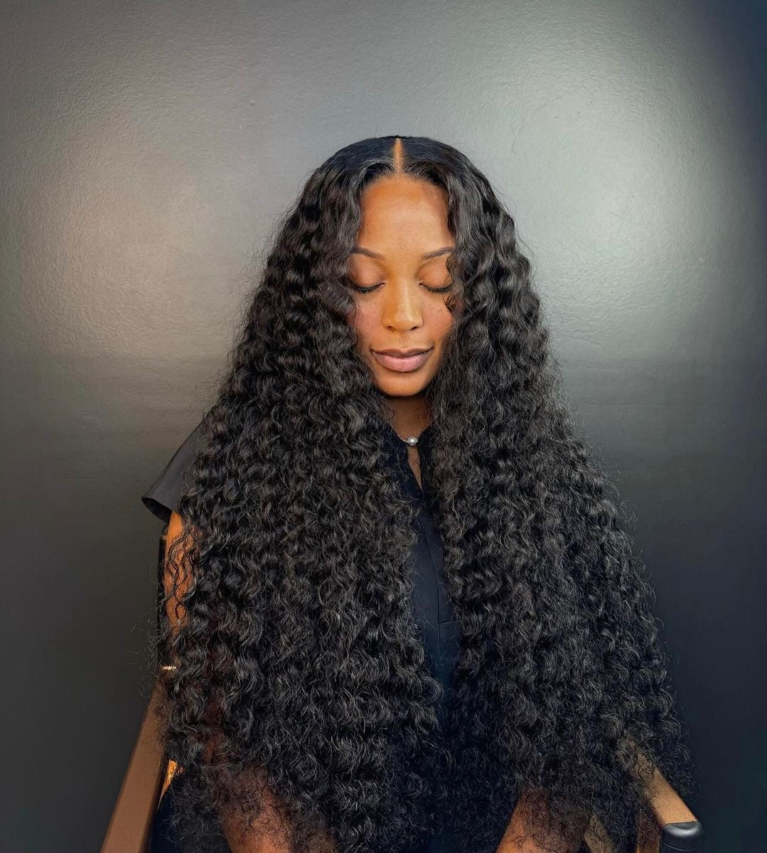 SARAH DEEP CURLY GLUELESS GIG REMY HUMAN HAIR